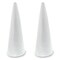 2 Pack Foam Cones for Crafts, DIY Art Projects, Handmade Gnomes, Trees, Holiday Decorations (5.25x14.5", White)